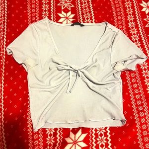 White Lettuce Trim Knot Front Top (M)